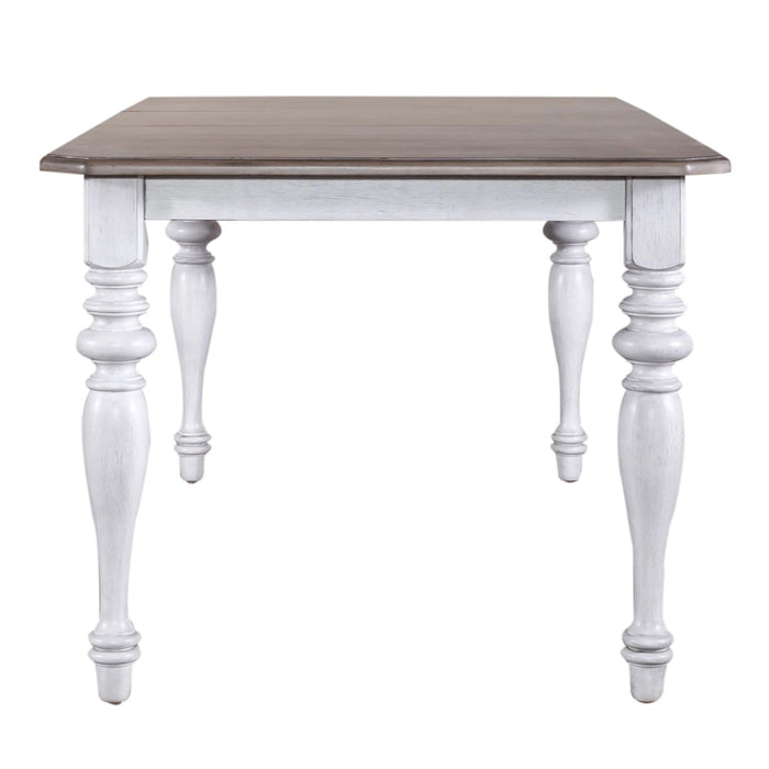 Ocean Isle Rectangular Leg Table in Antique White with Weathered Pine image