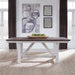 Farmhouse Fixed Top Trestle Table in White/Oak image