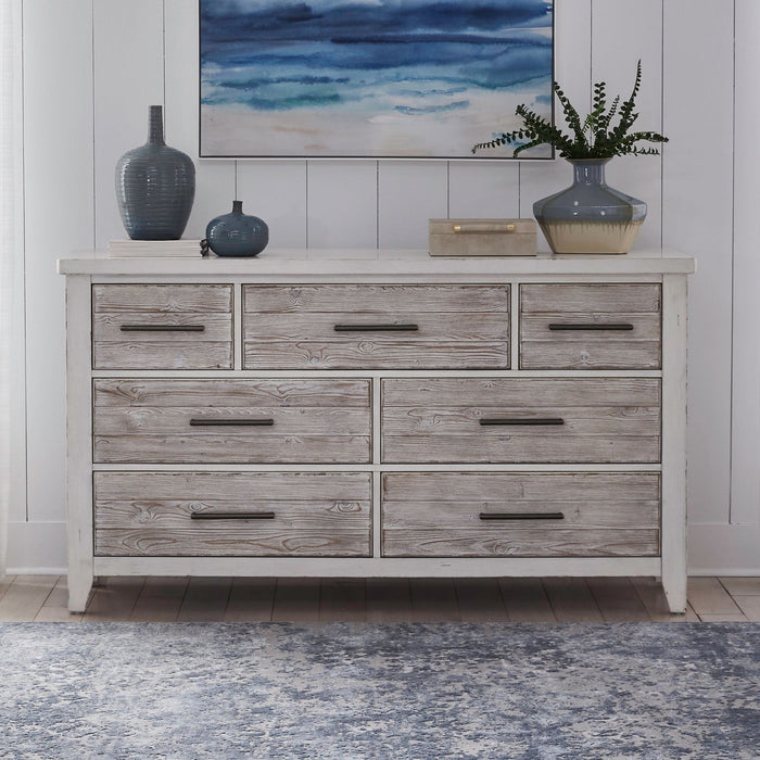 Backroads Dresser in Weathered White/Parchment Brown image