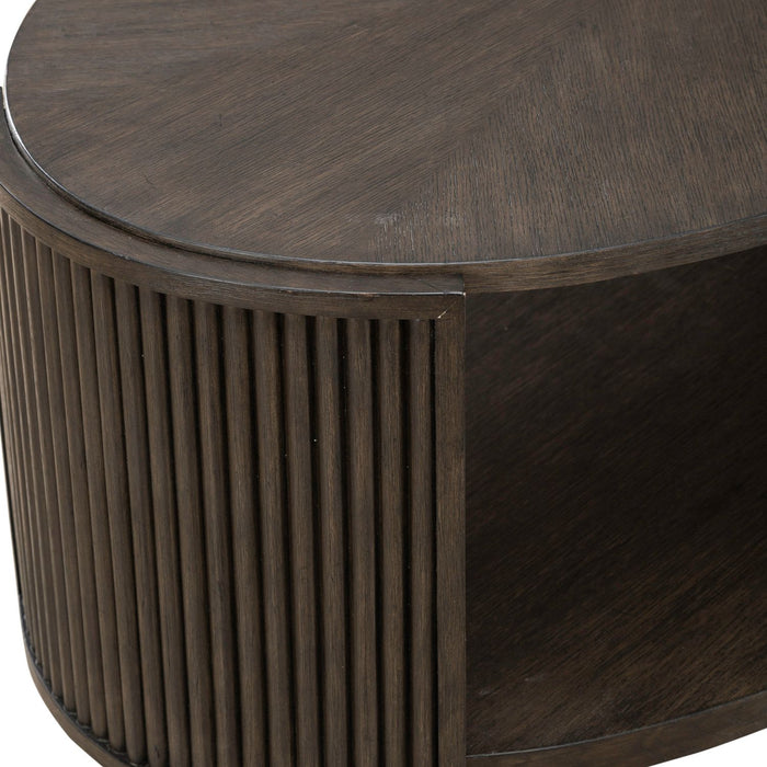 City View Oval Cocktail Table in Coffee Bean
