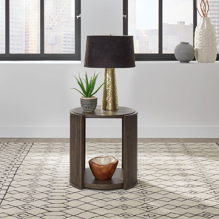 City View Round End Table in Coffee Bean image