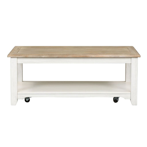 Liberty Furniture Summerville Rectangular Cocktail Table in Soft White Wash image