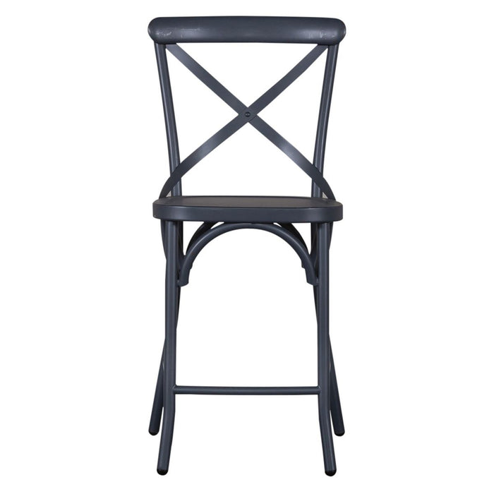 Liberty Furniture Vintage Series X Back Counter Chair in Navy (Set of 2) image