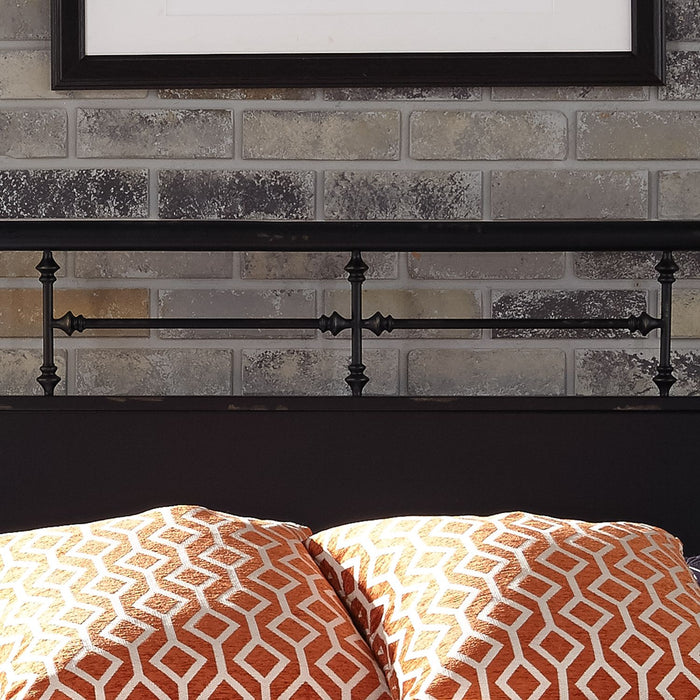 Vintage Series King Metal Bed in Black