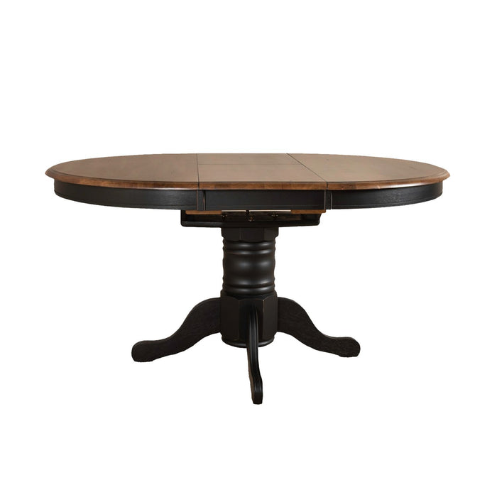 Carolina Crossing 5 Piece Pedestal Table Set- Black