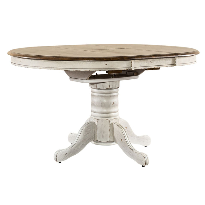 Carolina Crossing 5 Piece Pedestal Table Set- White