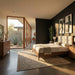 Century Modern Uph Platform Bed, Dresser & Mirror, Chest, Night Stand image