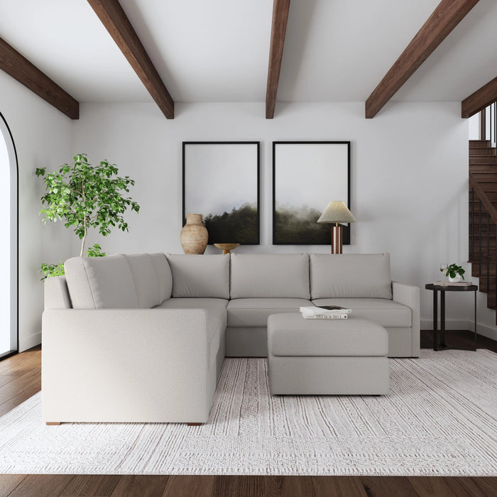 Flex 5-Seat Sectional with Narrow Arm and Ottoman