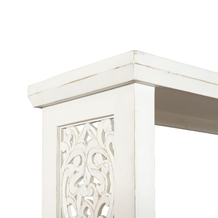 Trellis Lane Accent Bookcase in Weathered White