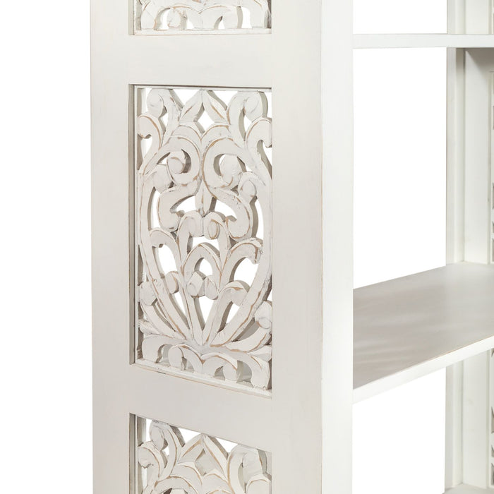 Trellis Lane Accent Bookcase in Weathered White
