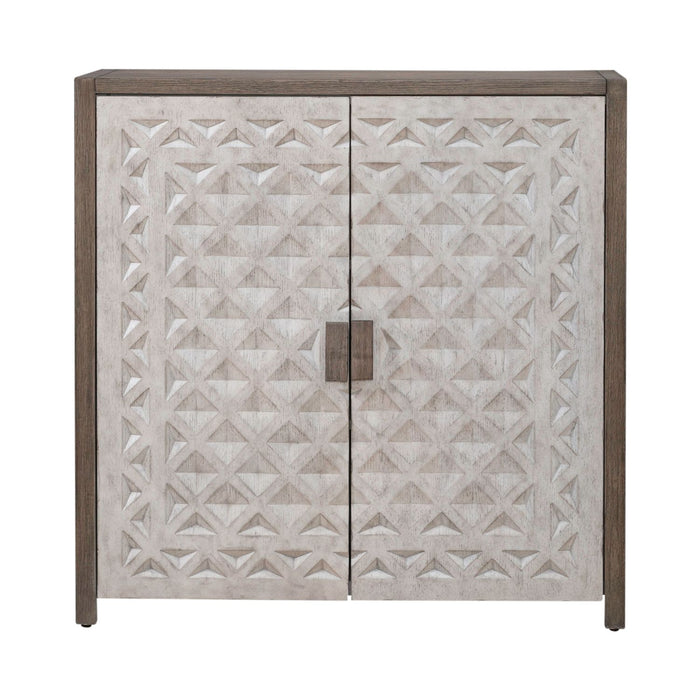 Chatfield Accent Console in Antique White with Tobacco Top EST SHIP TIME APPX 4 WEEKS
