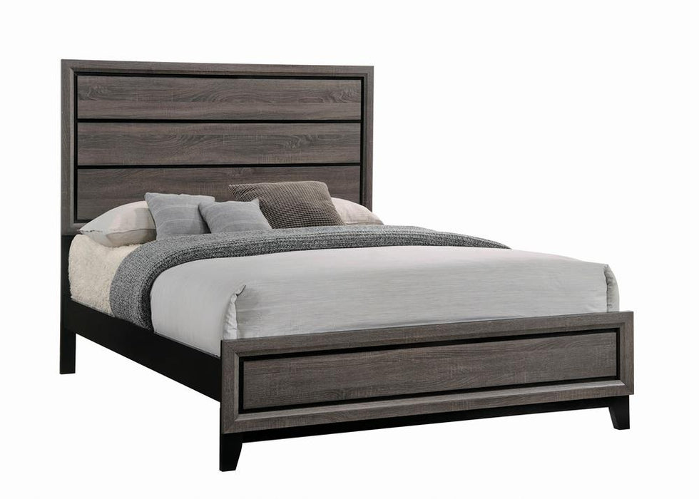 Watson Eastern King & Queen Bed Grey Oak and Black