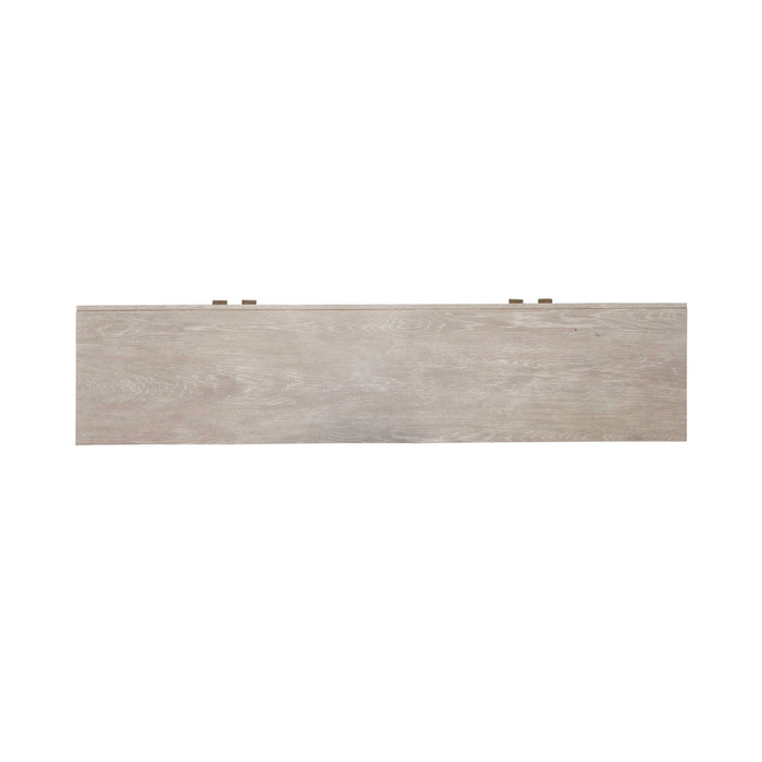 Kinsley 4 Door Accent Cabinet in Washed Taupe & Silver Champagne EST SHIP TIME APPX 4 WEEKS