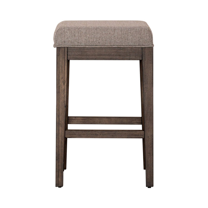 Arrowcreek Upholstered Console Stool in Weathered Stone