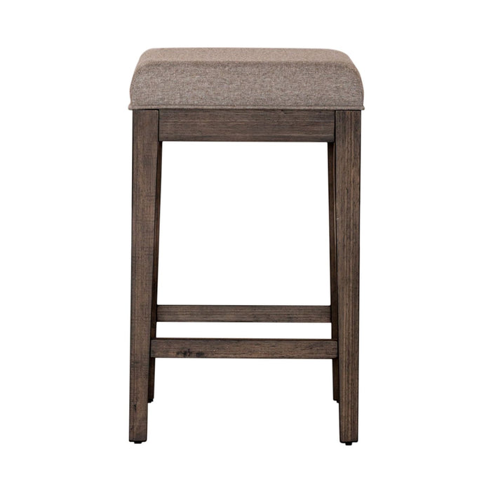 Arrowcreek Upholstered Console Stool in Weathered Stone