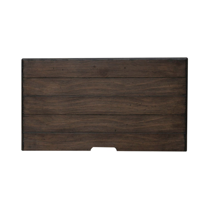 River Place 3 Drawer Nightstand with Charging Station in Riverstone White and Tobacco