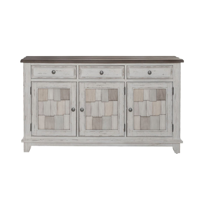 River Place Accent Server in Riverstone White & Tobacco