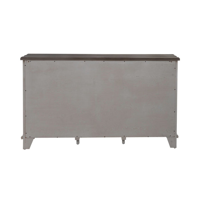 River Place Accent Server in Riverstone White & Tobacco
