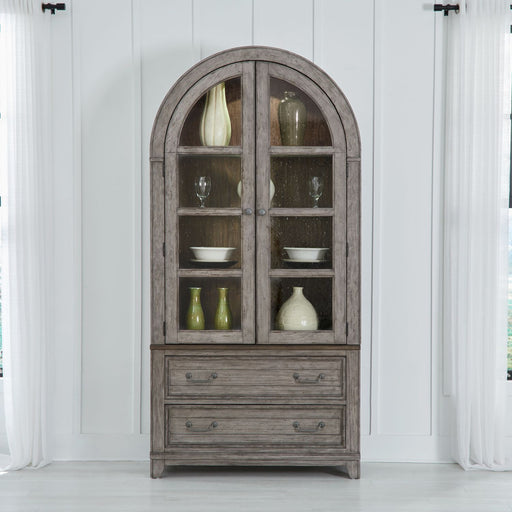 Liberty Furniture River Place Curio Cabinet in Riverstone Gray & Tobacco image