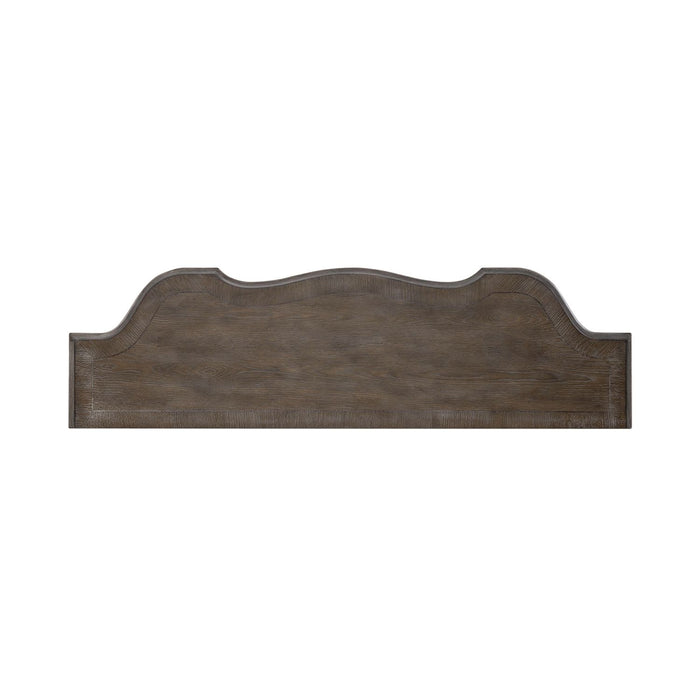 Magnolia Manor 56 Inch Hall Console Table in Antique White Base w/ Weathered Bark Tops image