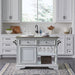Magnolia Manor Bar Cart in Antique White & Weathered Bark EST SHIP TIME APPX 4 WEEKS image