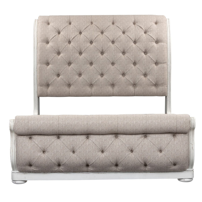 Magnolia Manor King California Upholstered Sleigh Bed, Dresser & Mirror, Chest image