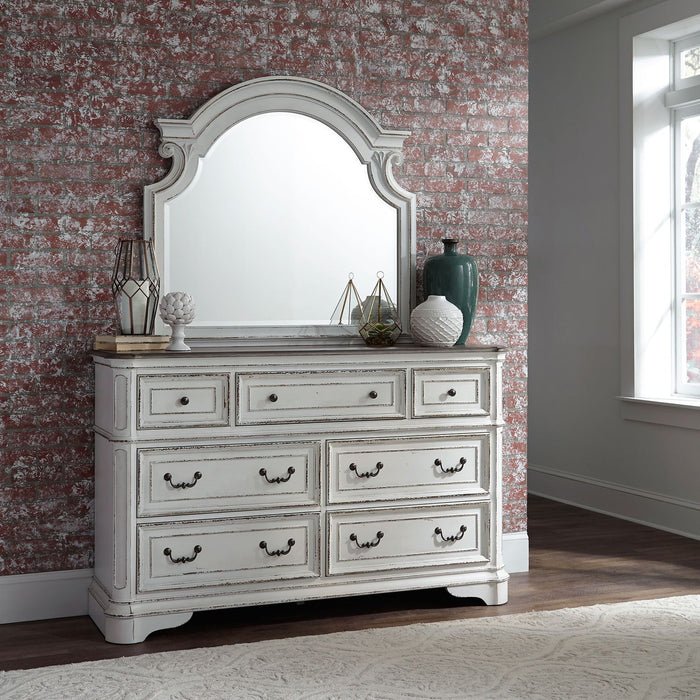 Magnolia Manor King Panel Bed, Dresser & Mirror, Night Stand