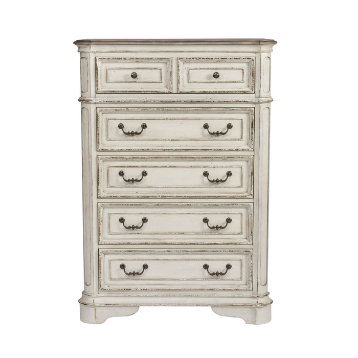 Magnolia Manor King Uph Bed, Dresser & Mirror, Chest, Night Stand