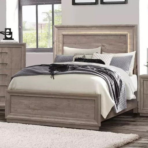 Liberty Furniture Horizons Queen Panel Bed with HB Lights in Graystone image