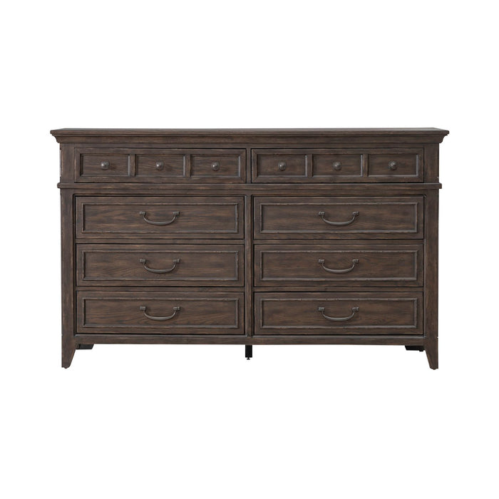 Paradise Valley 8 Drawer Dresser in Saddle Brown