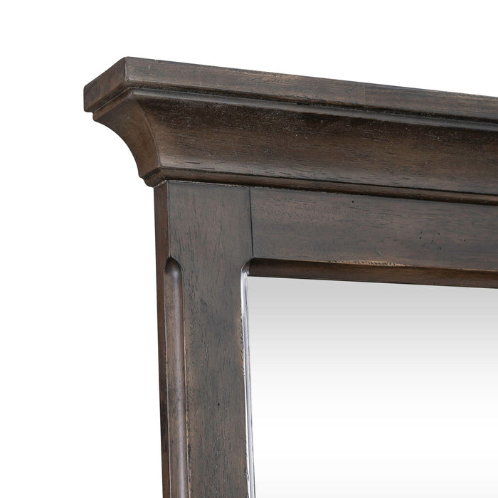 Paradise Valley Landscape Mirror in Saddle Brown