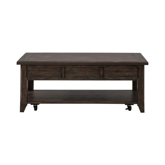 Paradise Valley Lift Top Cocktail Table in Saddle Brown