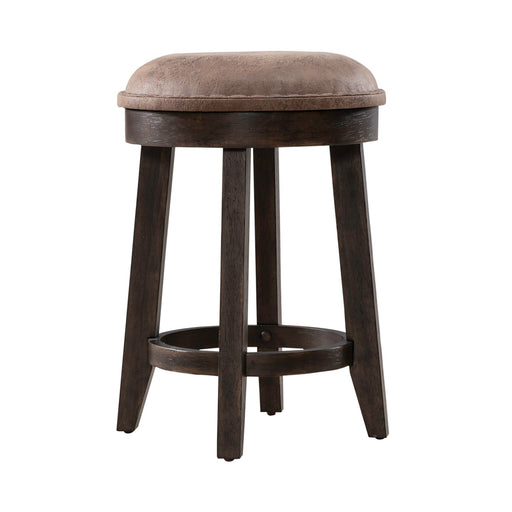 Paradise Valley Upholstered Console Stool (RTA) in Saddle Brown image