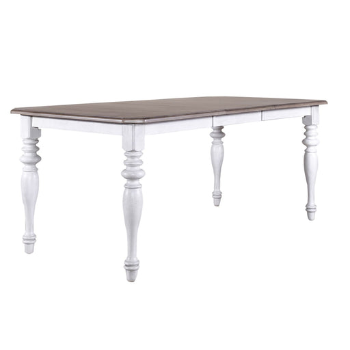 Ocean Isle Rectangular Leg Table in Antique White with Weathered Pine image
