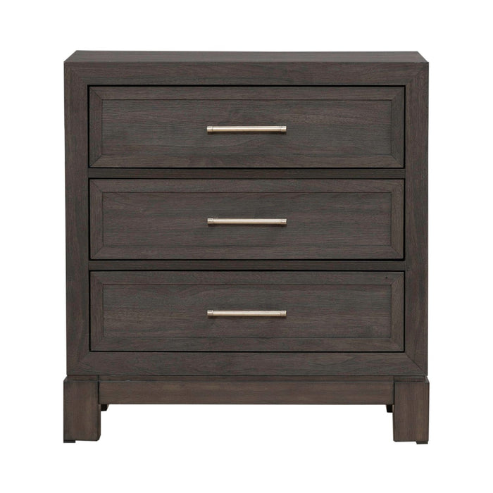 Modern Edge Nightstand w/ Charging Station in Caffe image