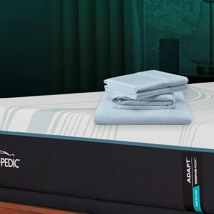 TEMPUR Luxe Egyptian Cotton Pillowcase Set Sleepy Blue