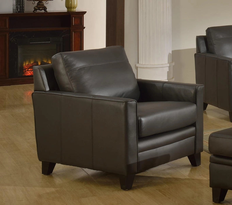Leather Italia USA Cambria - Fletcher 6287B Chair in Charcoal