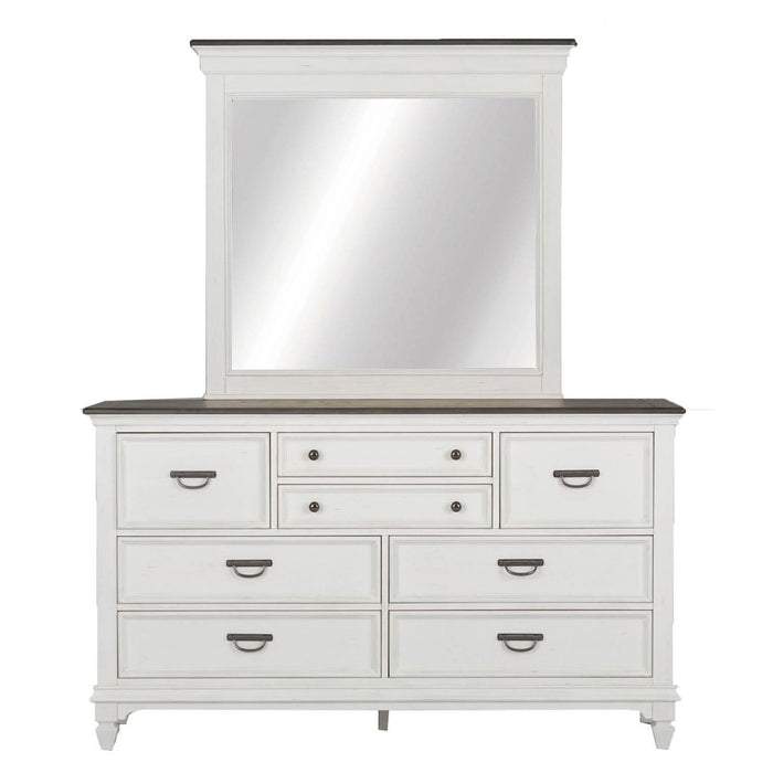 Allyson Park Queen Panel Bed, Dresser & Mirror, Chest