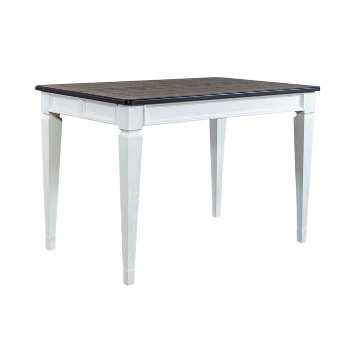 Allyson Park Pedestal Counter Height Leg Table in Wirebrushed White
