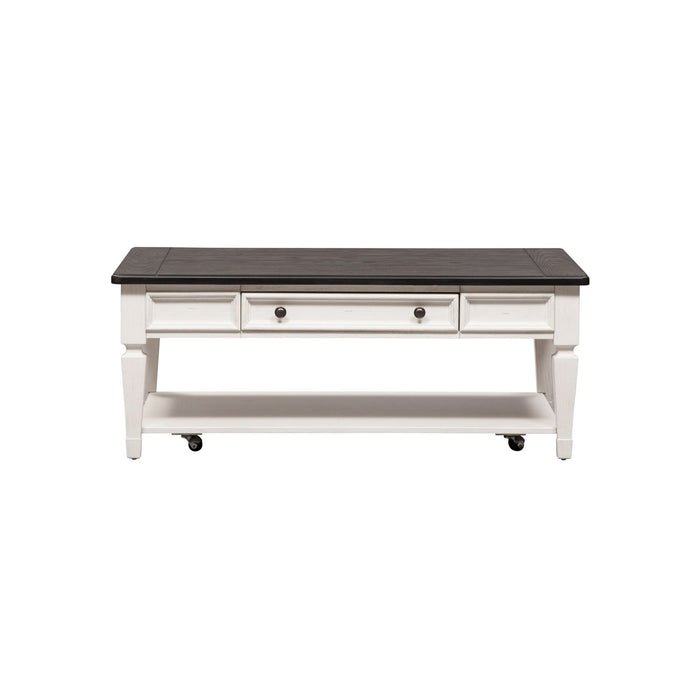 Allyson Park Rectangular Cocktail Table in Wirebrushed White image
