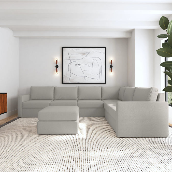 Flex 6-Seat Sectional with Standard Arm and Ottoman