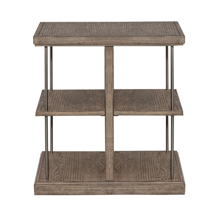 City Scape End Table in White Oak Veneers
