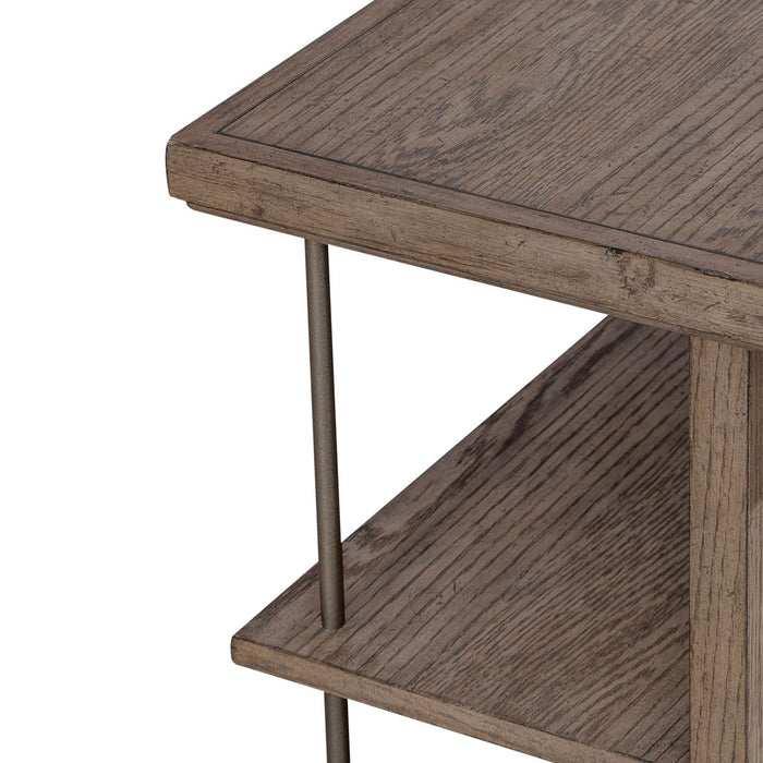 City Scape End Table in White Oak Veneers