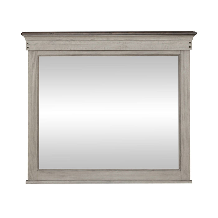 Ivy Hollow Landscape Mirror in Weathered Linen