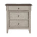 Ivy Hollow 3 Drawer Nightstand w/ Charging Station in Weathered Linen image