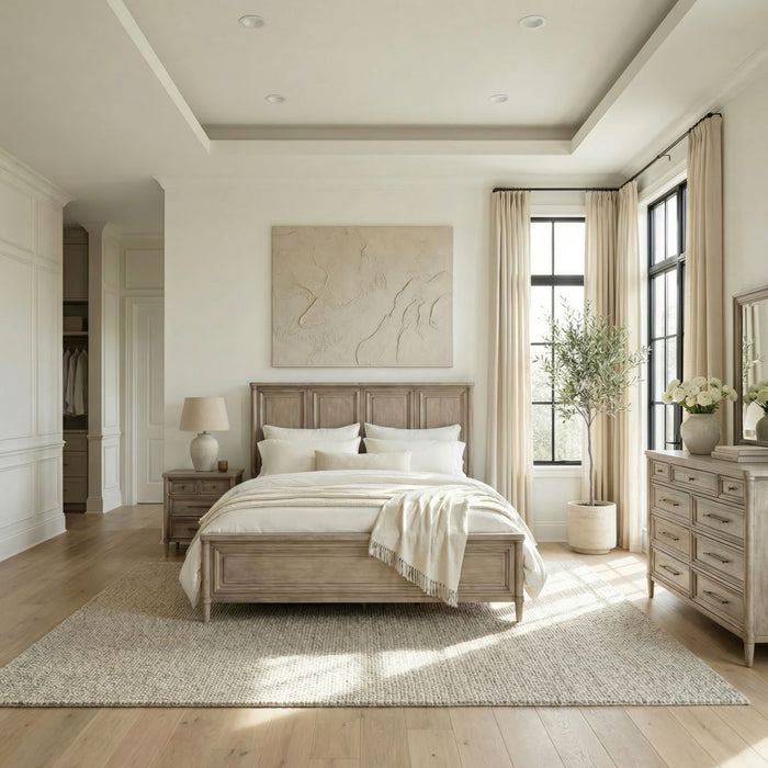 Rochelle Park California Panel Bed, Dresser & Mirror, Night Stand image