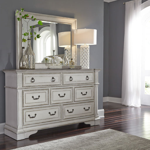 Abbey Park King California Sleigh Bed, Dresser & Mirror, Chest image