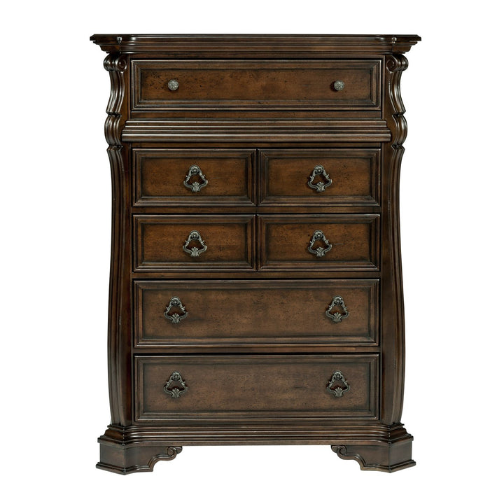 Arbor Place King Sleigh Bed, Dresser & Mirror, Chest