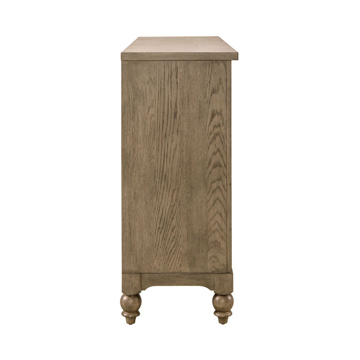Americana Farmhouse 9 Drawer Dresser in Dusty Taupe and Black image