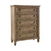 Americana Farmhouse 5 Drawer Chest in Dusty Taupe and Black image